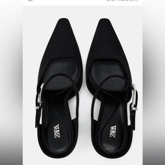 Black Zara slip on mules - Picture 2 of 6